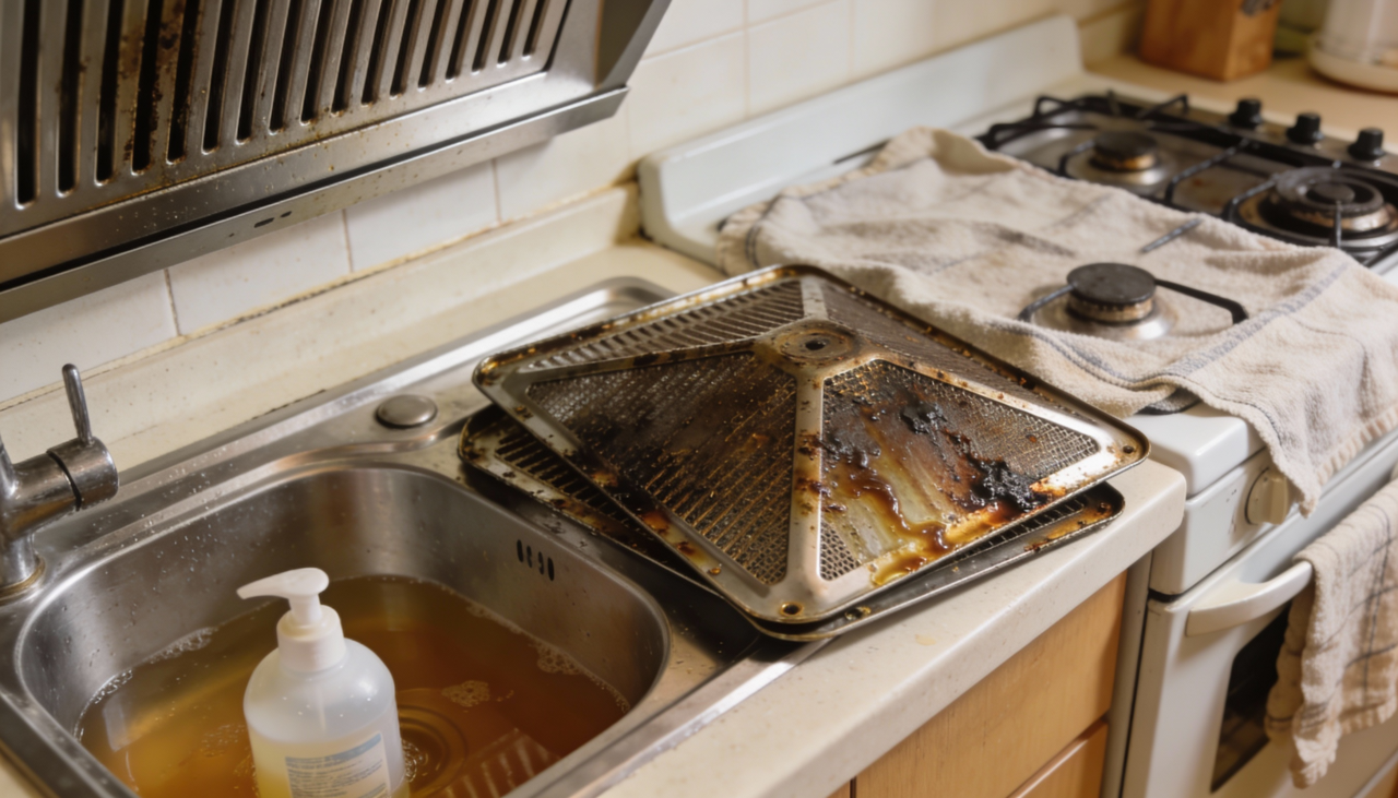 Ao contrário da limpeza rápida com pano úmido, o desengorduramento requer produtos capazes de dissolver resíduos oleosos