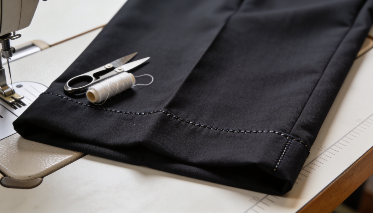 O segredo está em pegar pequenos pedaços de linha de cada lado da abertura