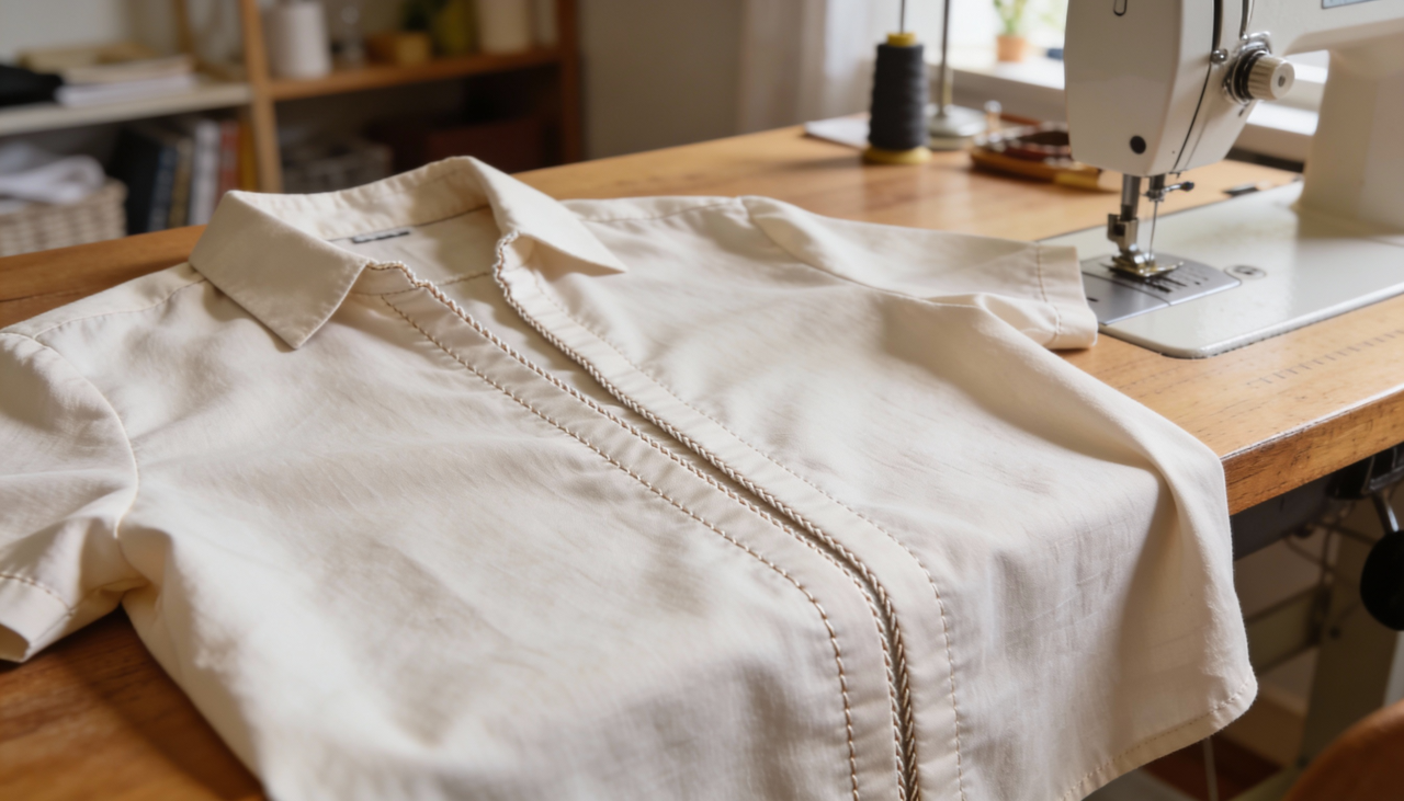 A técnica consiste basicamente em costurar o tecido primeiro pelo lado direito e depois pelo avesso