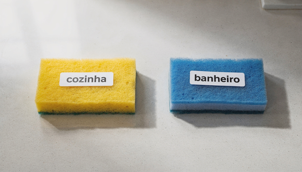 Separar os materiais de limpeza é uma prática essencial para preservar a higiene e evitar a contaminação