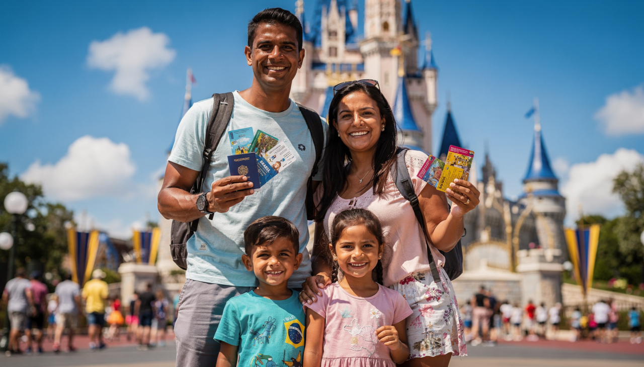 Calcular quanto custa viajar para a Disney em 2026 para uma família envolve somar todos os componentes e dividir pelos dias de viagem