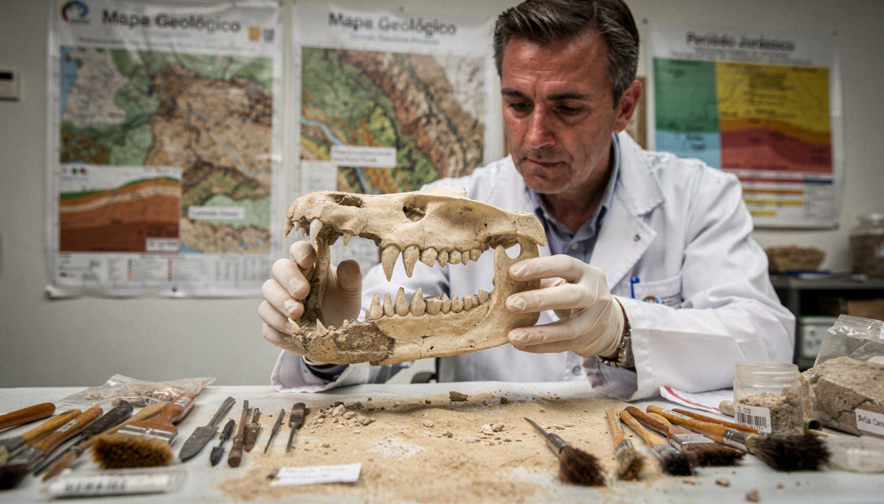 A National Geographic compartilhou imagens de um fóssil do Razanandrongobe sakalavae, carinhosamente apelidado de Razana