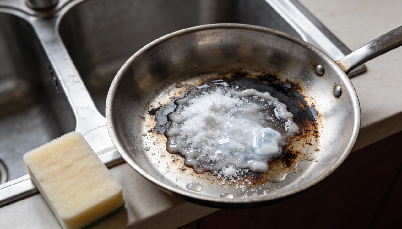 O sal de cozinha atua como um agente abrasivo suave
