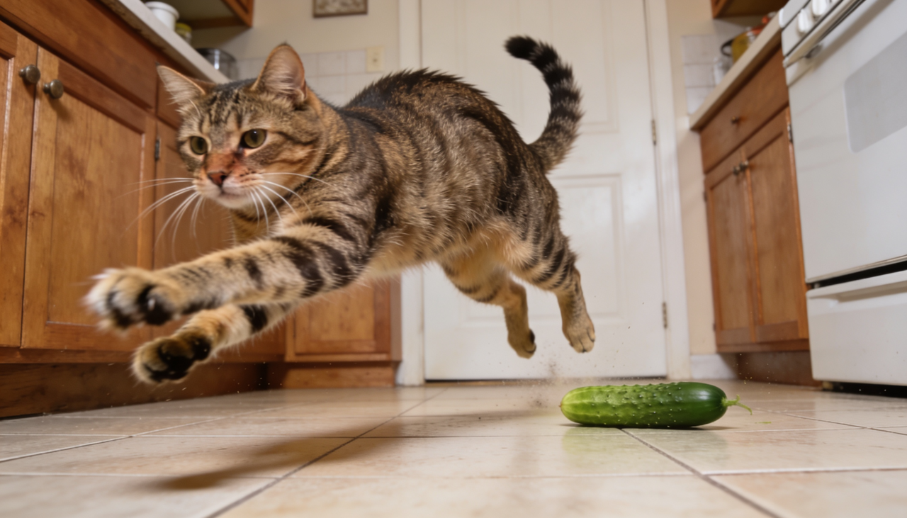 Gatos têm medo de pepino