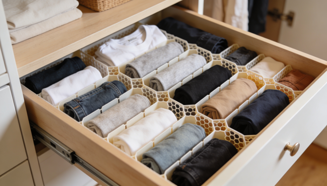 A técnica da dobra vertical é considerada a maior aliada da otimização de gavetas