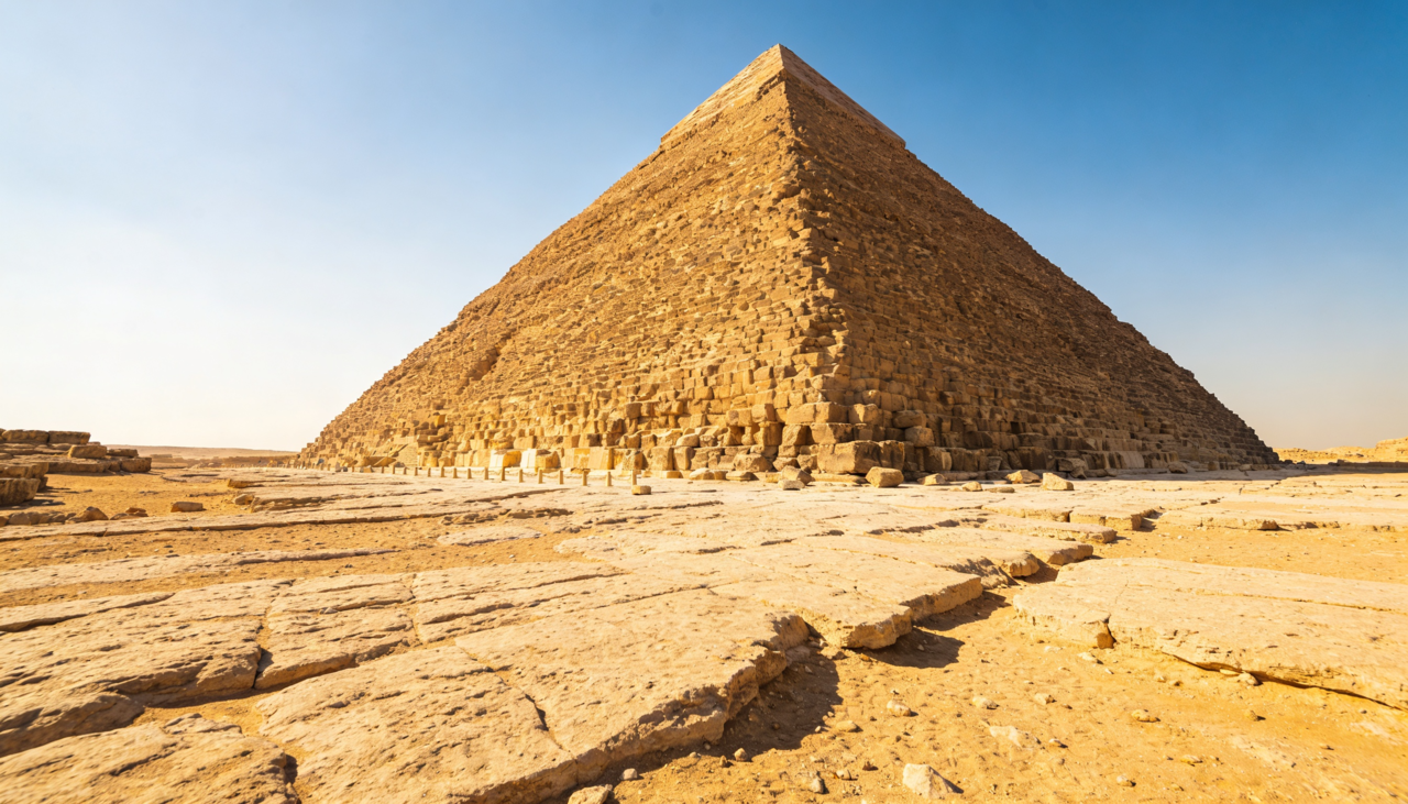 A Grande Pirâmide foi erguida por volta de 2560 a.C., durante a Quarta Dinastia