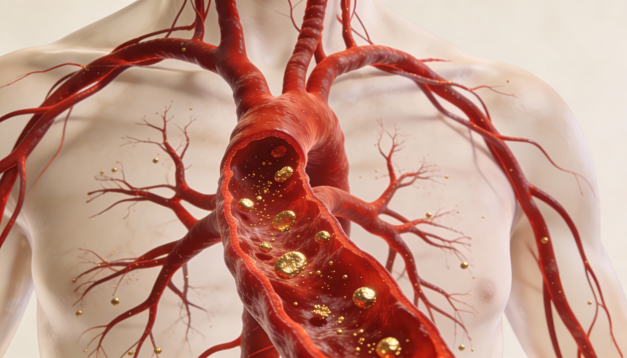 A maior parte desse metal precioso fica concentrada na corrente sanguínea