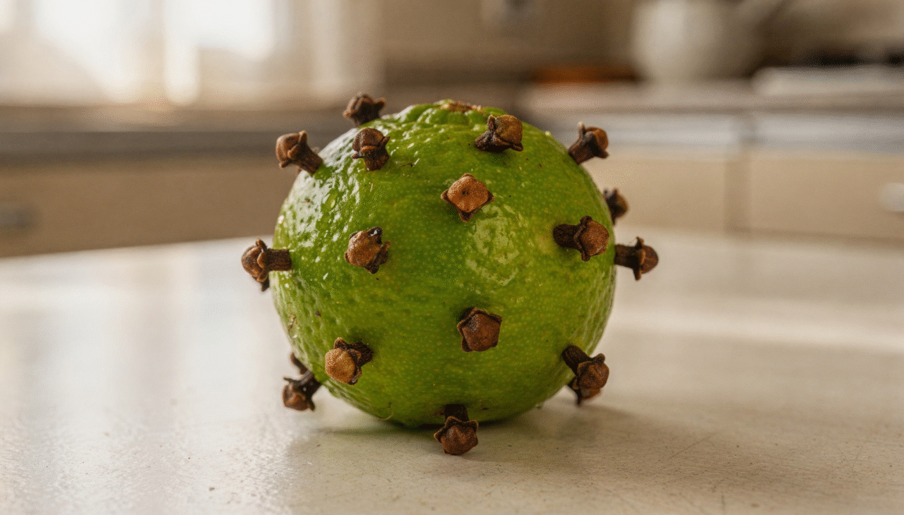O uso é simples: basta espetar cravos diretamente na casca de um limão inteiro ou cortado ao meio e posicionar o preparo no local desejado