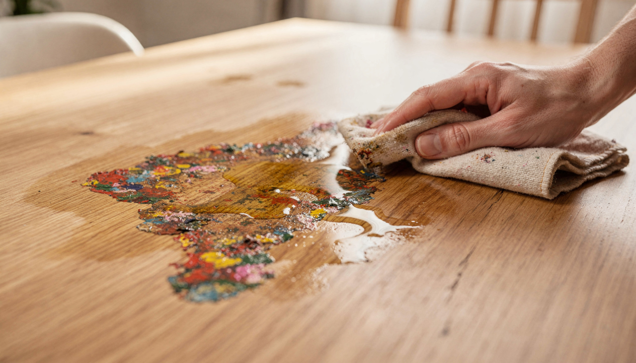 A estrutura porosa da madeira natural ou mesmo dos acabamentos em MDF atua como uma esponja para pigmentos líquidos