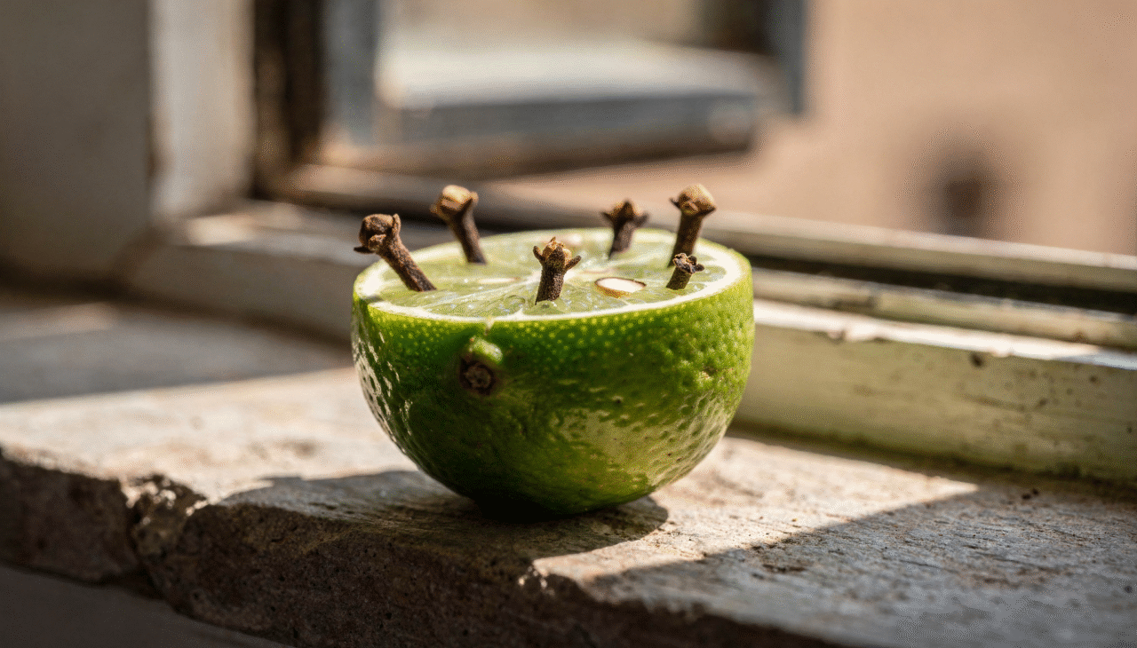 O uso é simples: basta espetar cravos diretamente na casca de um limão inteiro ou cortado ao meio e posicionar o preparo no local desejado