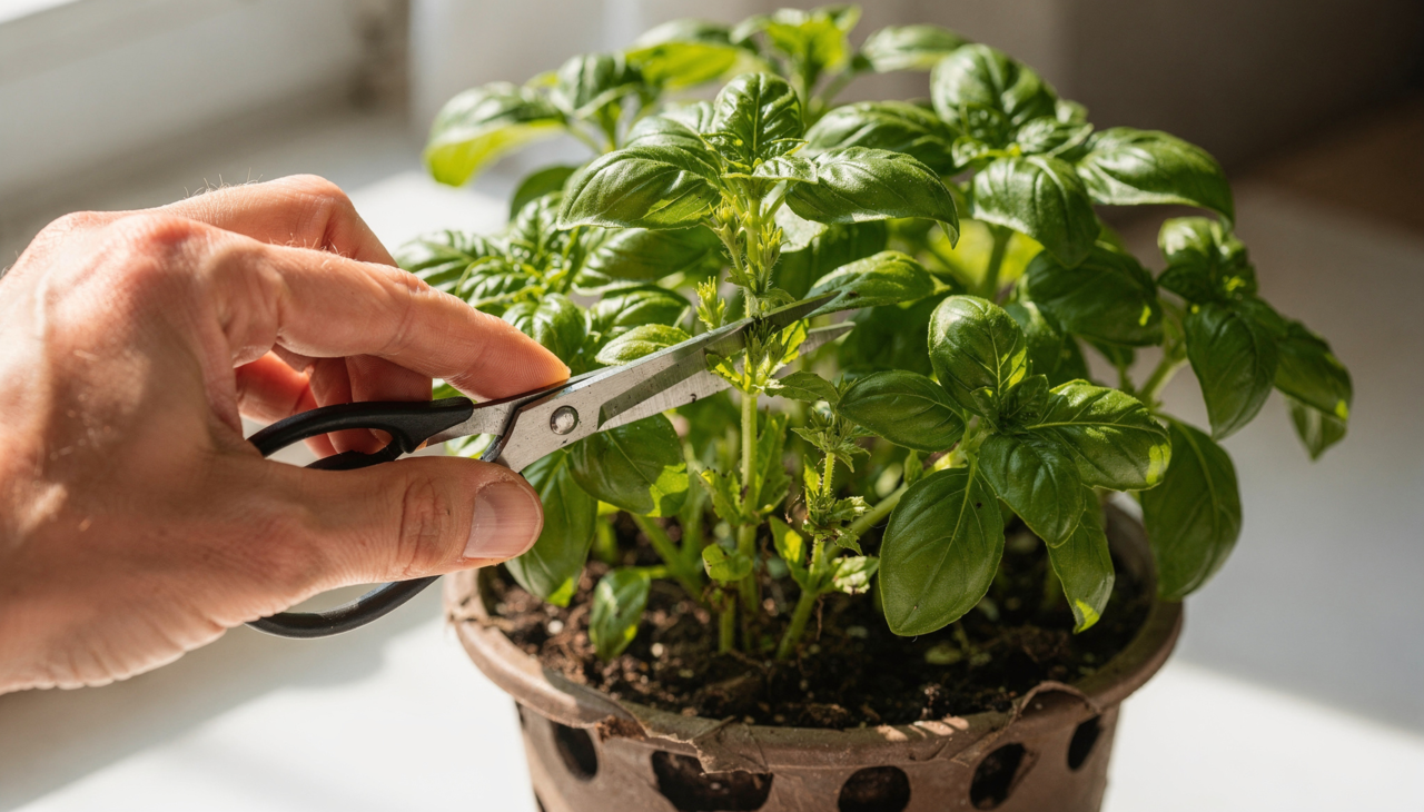 O manjericão é uma planta que aprecia calor e luminosidade abundante