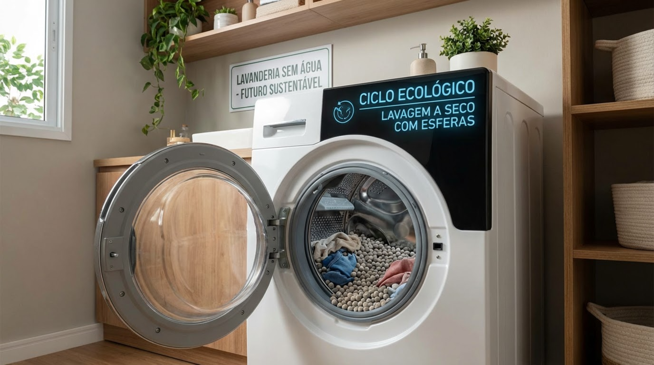 Os modelos de lavadora sem água utilizam diferentes tecnologias para limpar os tecidos