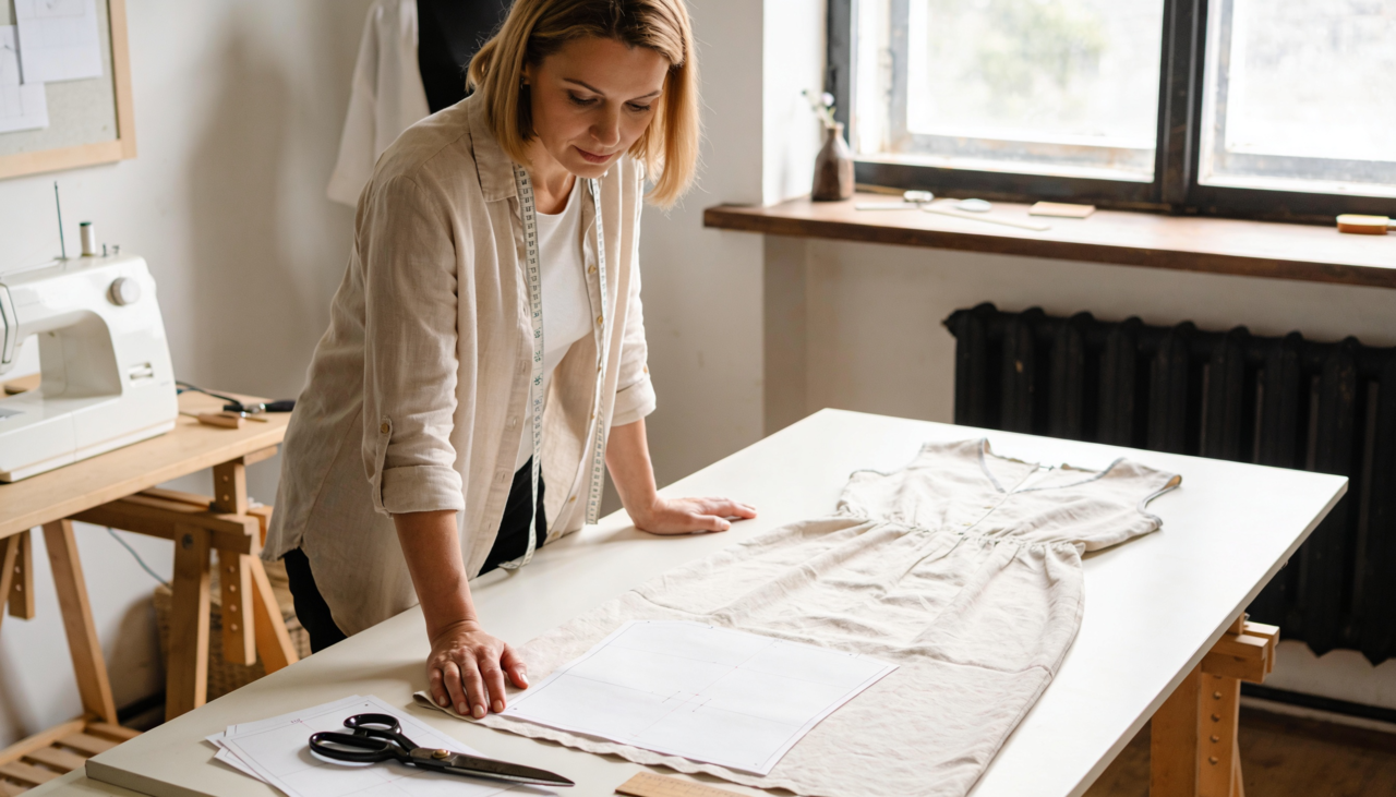 o primeiro passo é lavar bem o lençol e passá-lo para que o corte do molde seja preciso e sem ondulações