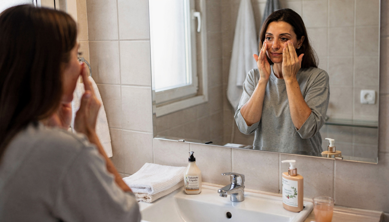 a aplicação correta de pressão constante estimula os gânglios linfáticos a drenarem todo o excesso de líquido retido sob a derme facial