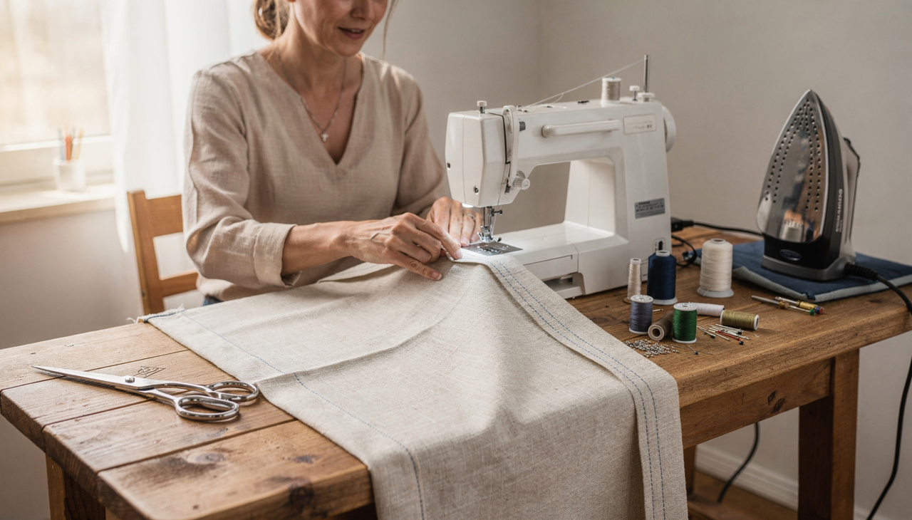 A técnica consiste em embutir as margens de costura para que o avesso da peça fique tão limpo quanto o direito