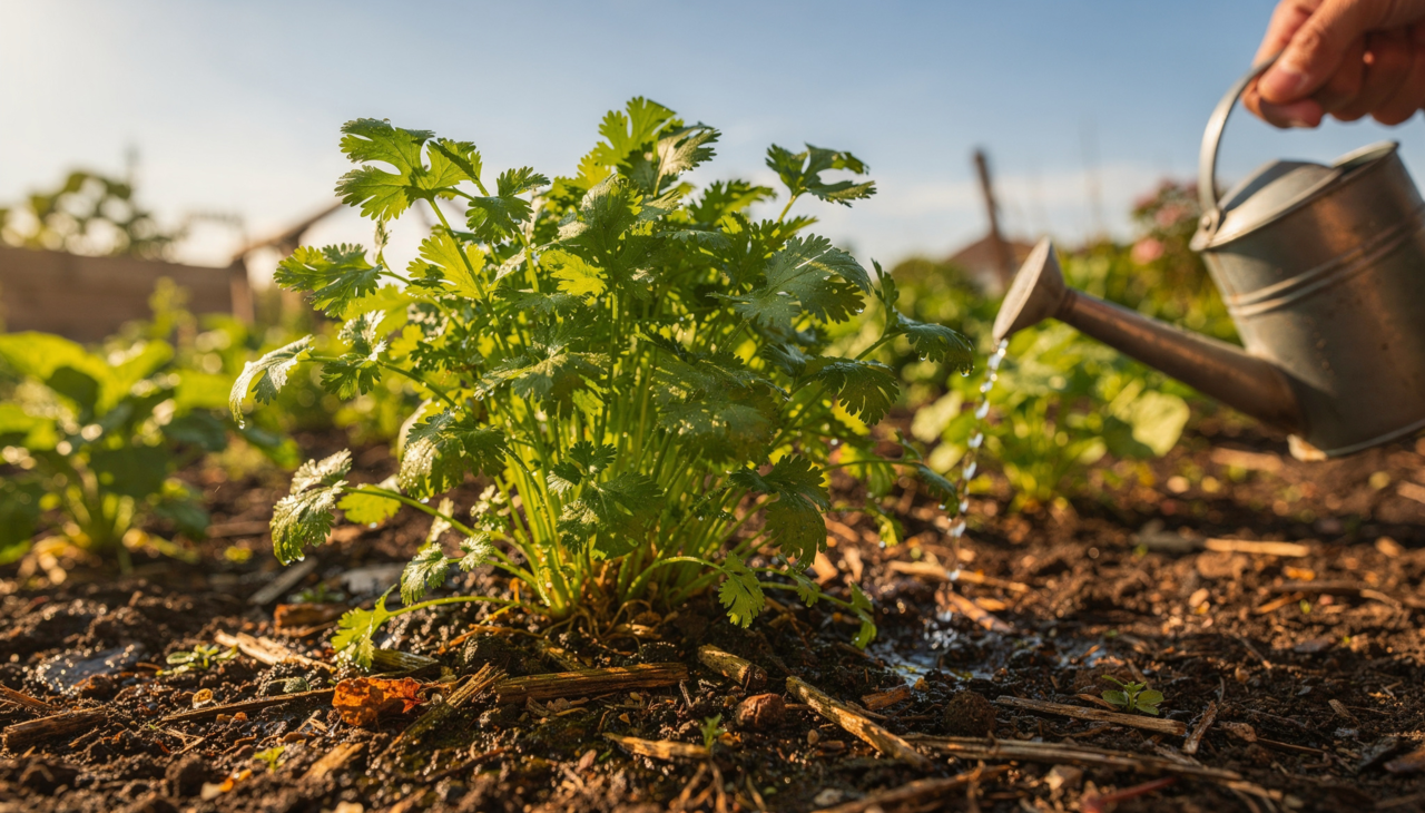 O coentro é uma planta sensível às variações de temperatura e ao estresse hídrico