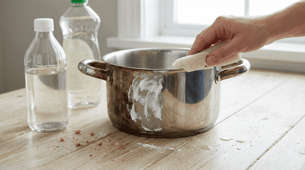 Uma das combinações mais usadas envolve ingredientes comuns de cozinha: bicarbonato de sódio, vinagre e detergente neutro