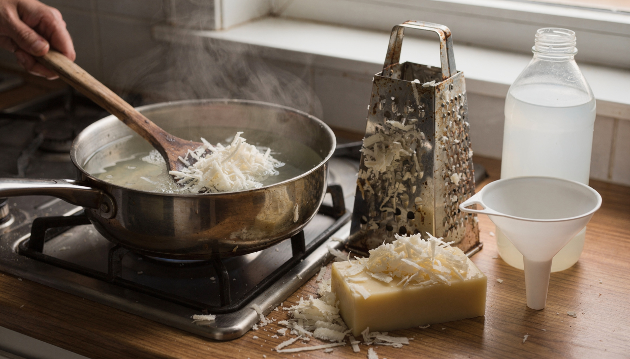 O detergente caseiro é uma solução de limpeza produzida em pequena escala