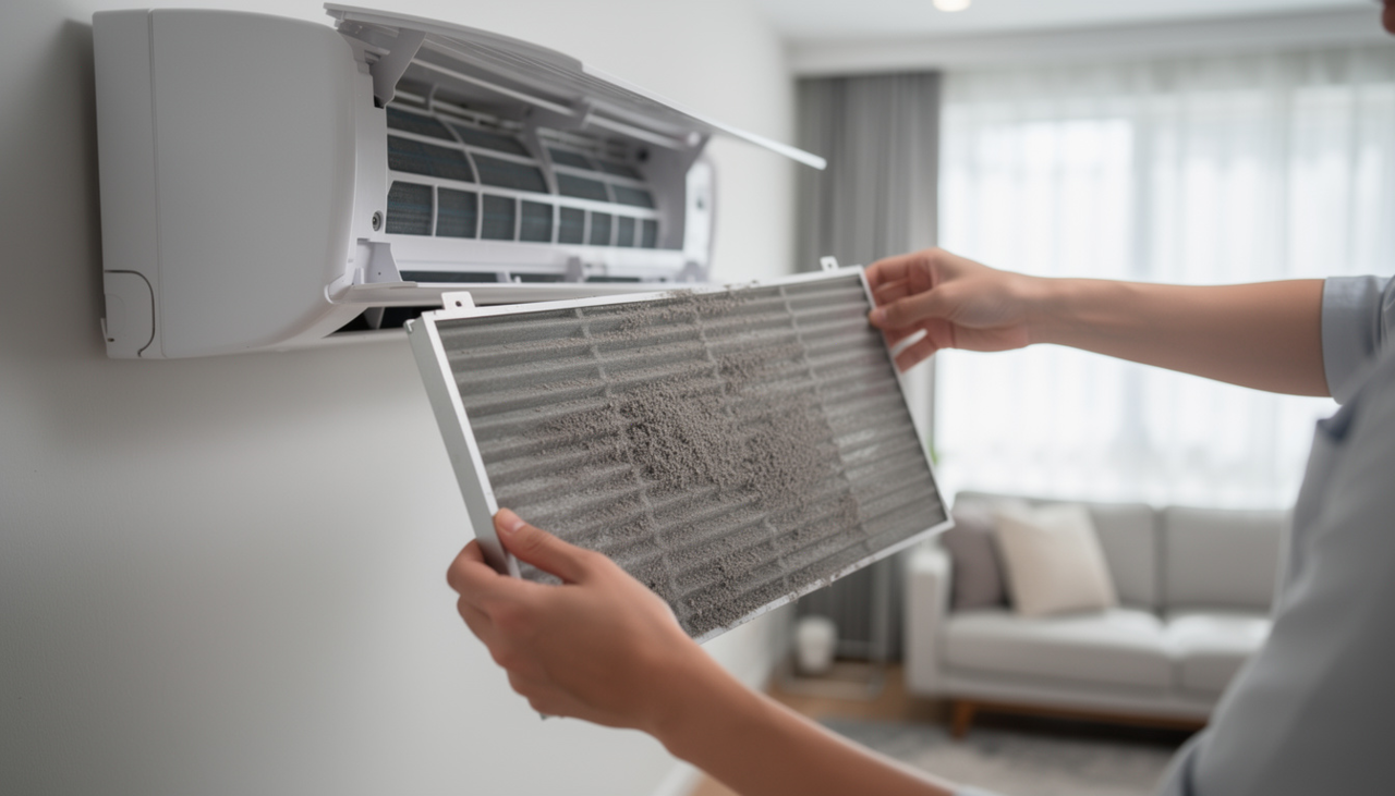 O filtro do ar condicionado é a peça que retém parte das impurezas que circulam no ar