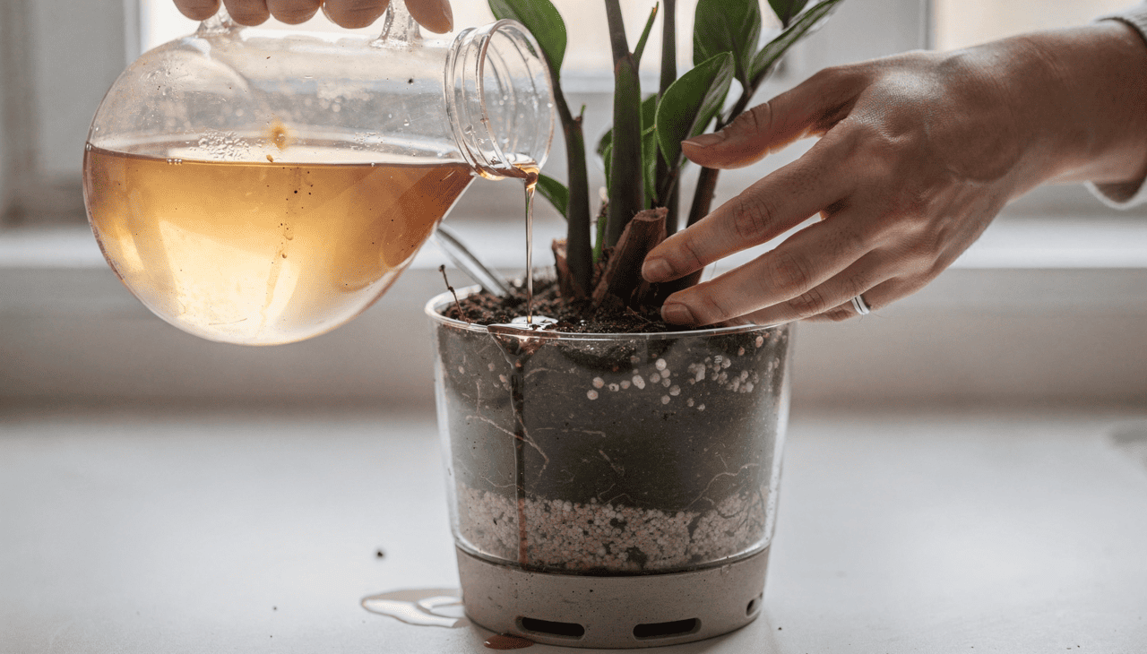 A Zamioculcas zamiifolia é uma planta extremamente adaptável, porém sensível ao excesso de água e à compactação do solo