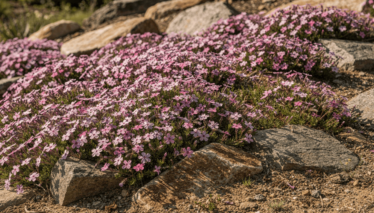 A flox rasteira é amplamente utilizada como planta de cobertura
