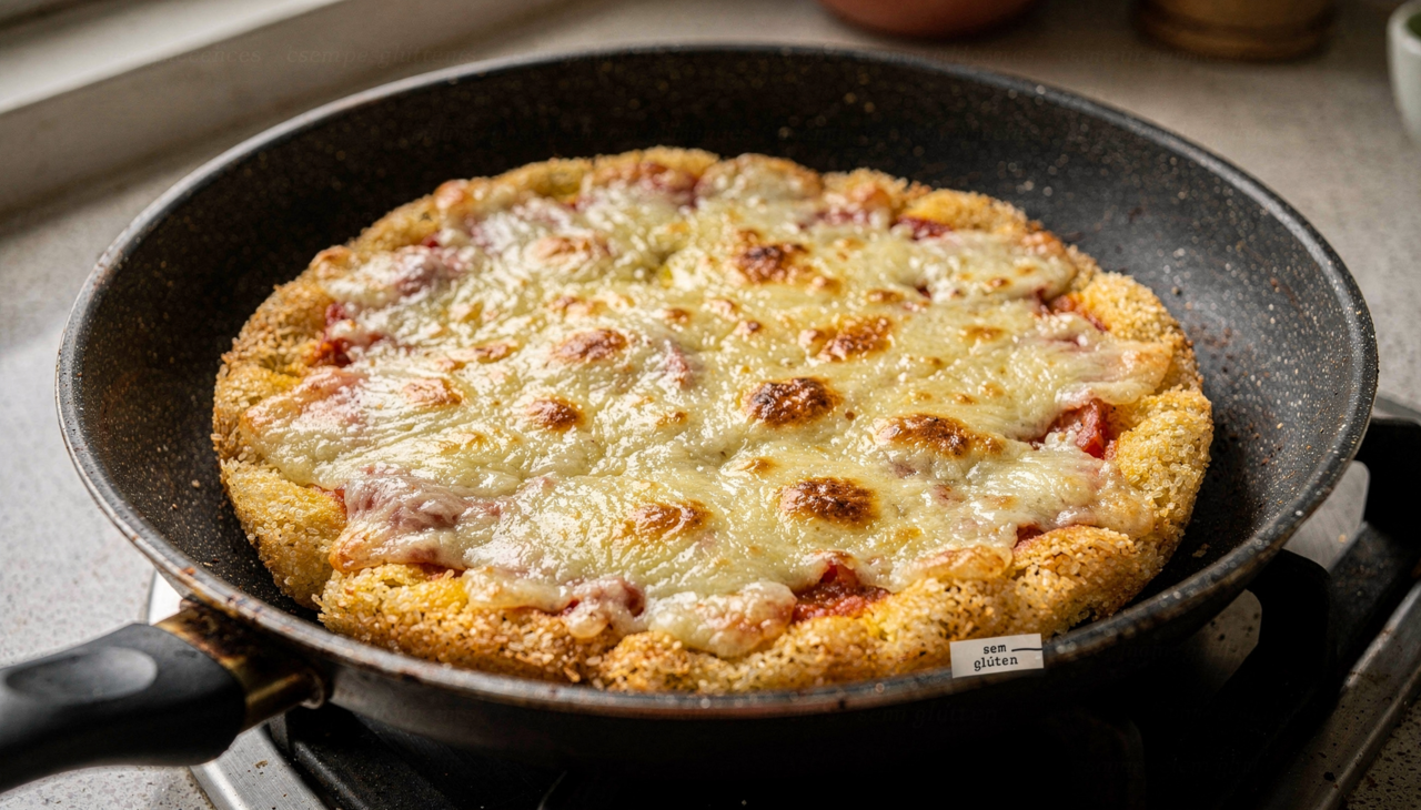 O cozinheiro começa misturando a goma de tapioca com um ovo inteiro e uma pitada de sal
