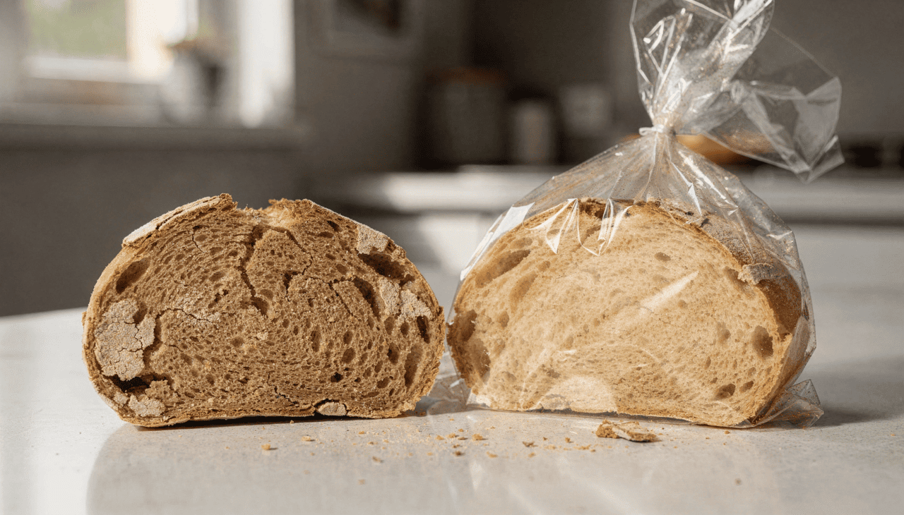 Para o consumo em curto prazo, de um a dois dias no máximo, manter o pão em temperatura ambiente é a melhor escolha