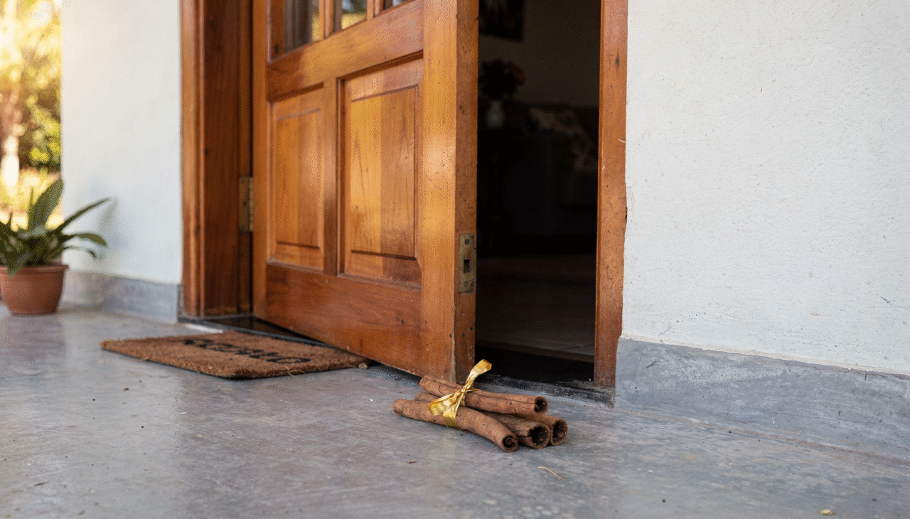 A simpatia de colocar canela em pau atrás da porta é um ritual de espiritualidade doméstica