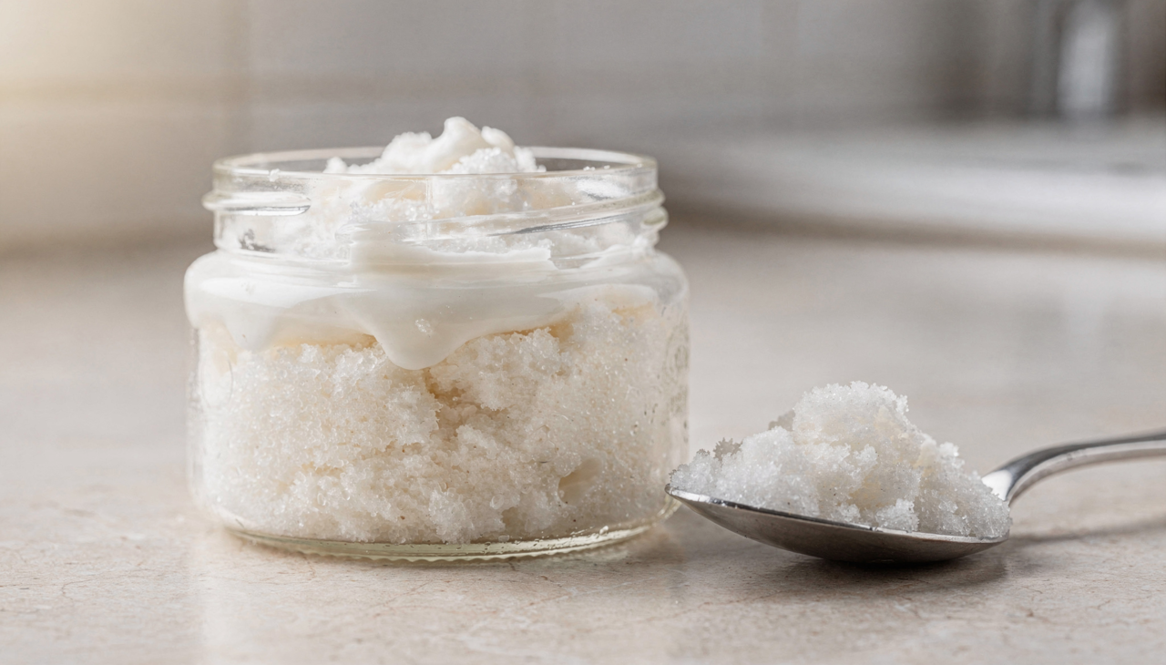 Na mistura, o açúcar atua como o principal responsável pela esfoliação mecânica