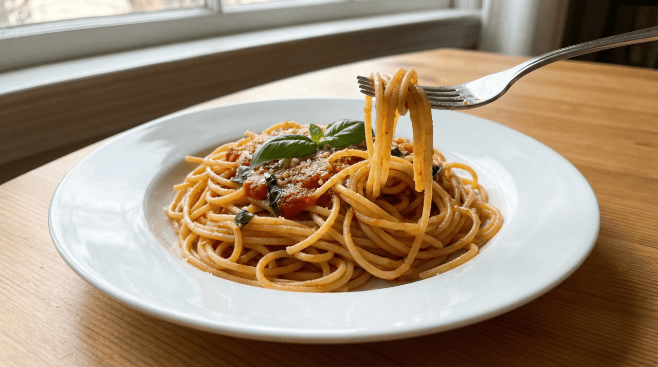 O tempo de cozimento determina quanto amido é liberado para a água e quanto permanece na massa