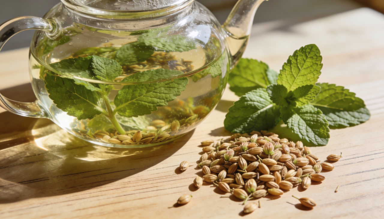 O chá de erva-doce com hortelã é presença constante em conversas sobre autocuidado por unir benefícios que se completam