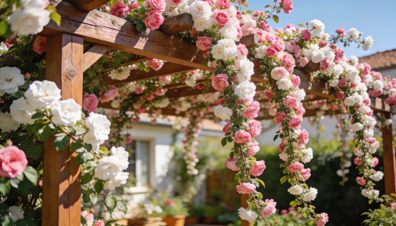 Flores vibrantes mesmo na seca.