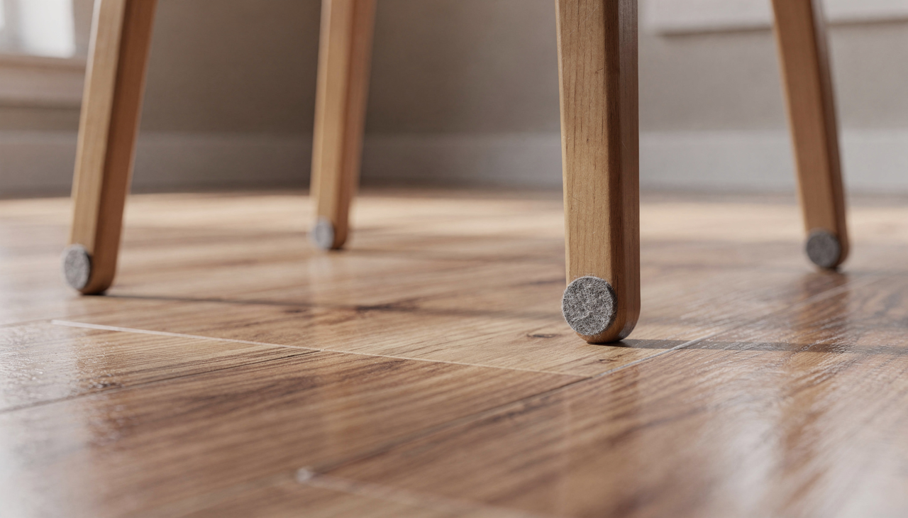 O revestimento que imita madeira possui uma camada protetora que, apesar de resistente, não é imune ao atrito constante