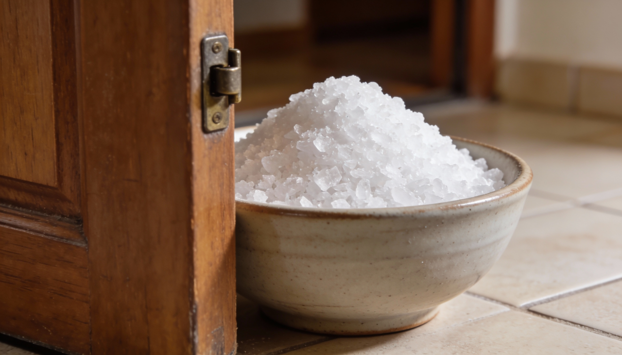 De forma geral, o sal grosso atrás da porta é visto como um símboo de proteção