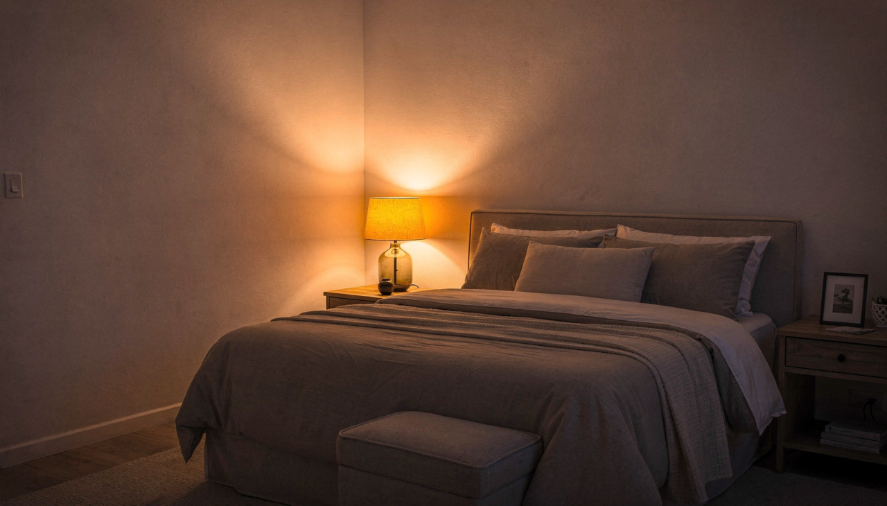 A utilização de luzes com tons alaranjados estimula o relaxamento imediato do sistema nervoso central