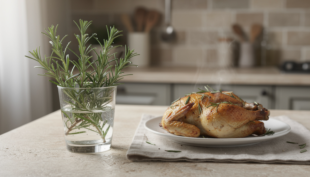 A simpatia do alecrim na cozinha é um ritual simbólico que combina o uso da erva em alimentos