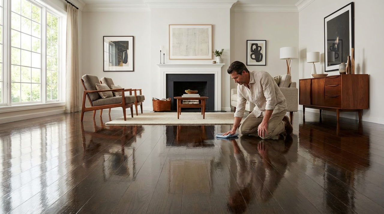 O tráfego constante de pessoas e o arraste ocasional de móveis pesados são os principais vilões que retiram a camada protetora das superfícies residenciais