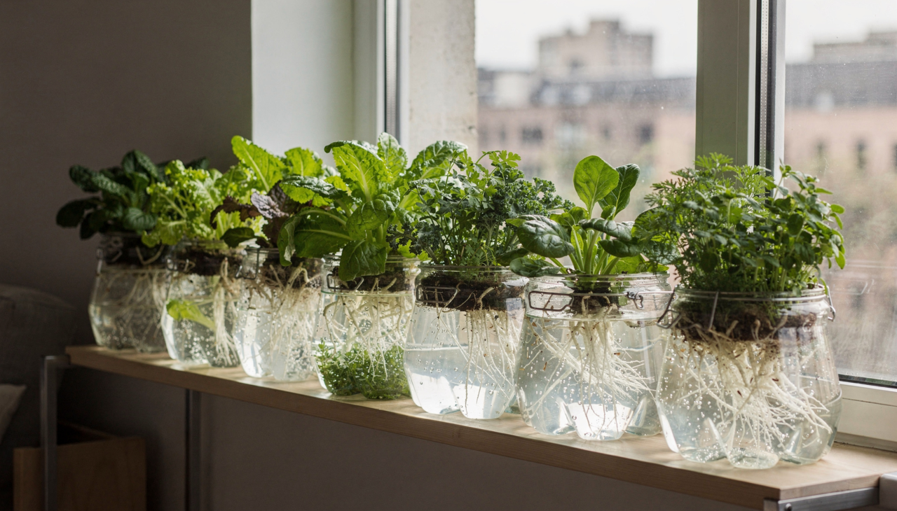 O sistema de hidroponia passiva opera sem a necessidade de bombas elétricas ou equipamentos complexos de circulação de água