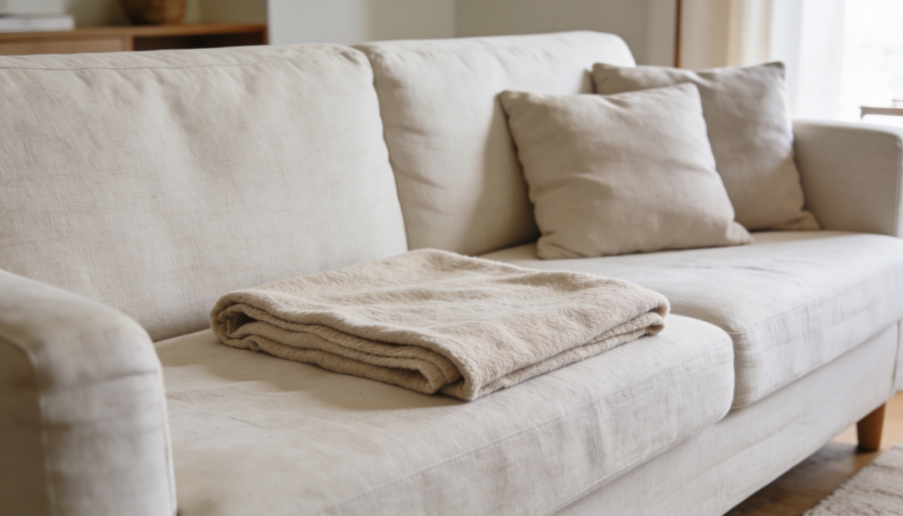 Para evitar sujeira em sofá de linho, a organização dos espaços e alguns acessórios de proteção são grandes aliados