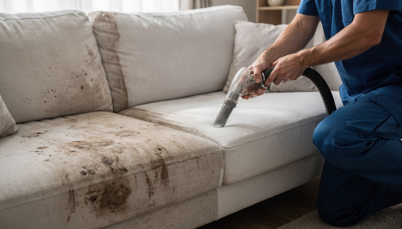 O preço para renovar o sofá sem trocar o tecido, por meio de higienização profissional, geralmente é calculado por lugar, por metro linear ou por tipo de sofá