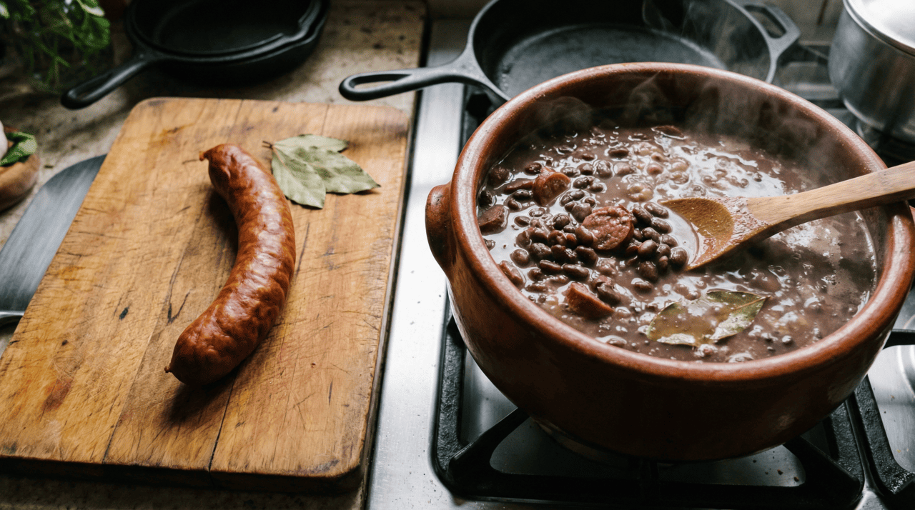 O paio é um embutido defumado com alto teor de gordura e proteína que, durante o cozimento