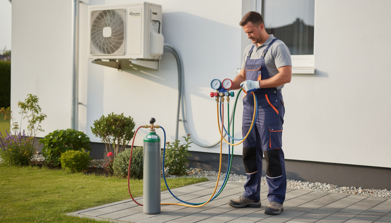 A chamada “carga de gás” é a reposição do fluido refrigerante que circula dentro do sistema fechado do ar-condicionado