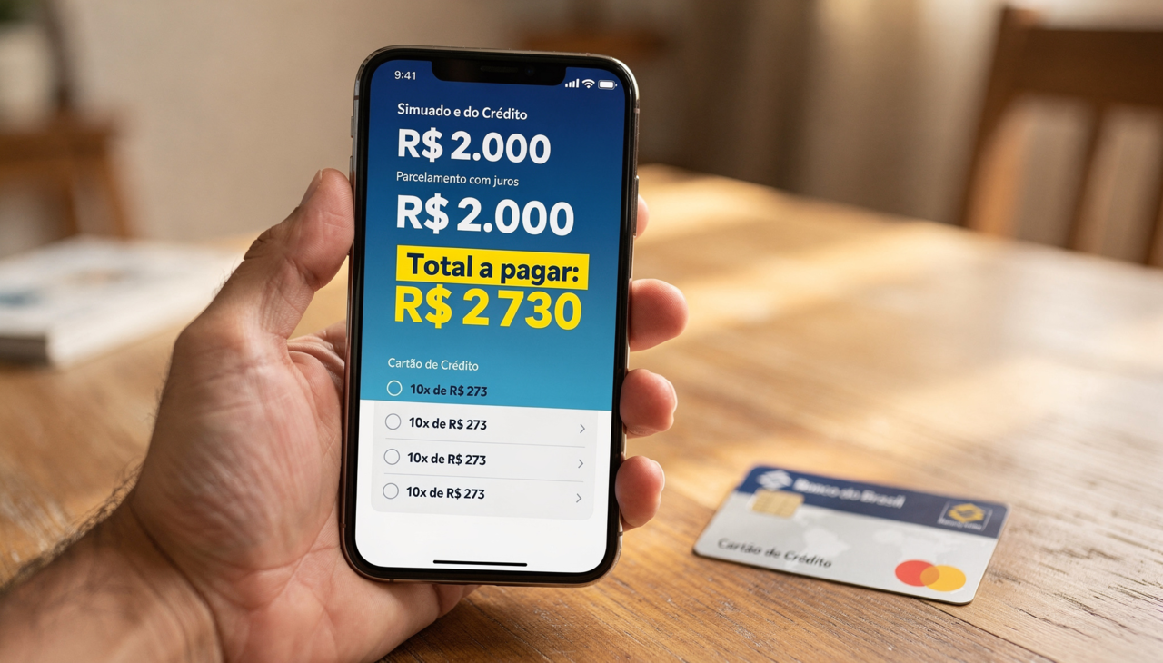 Ao optar pelo parcelamento da fatura, o banco aplica juros mensais sobre o valor devido