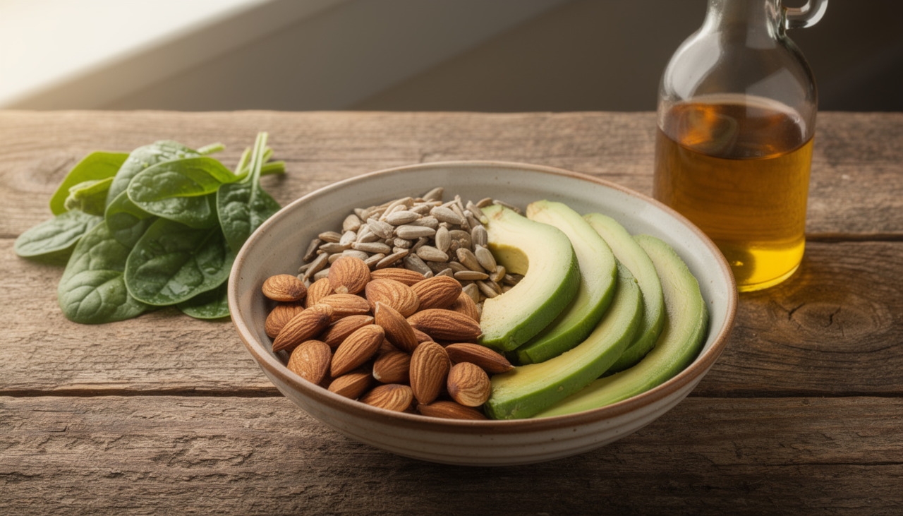 A vitamina E é um nutriente lipossolúvel, ou seja, se dissolve em gorduras e é armazenada em tecidos como fígado e tecido adiposo