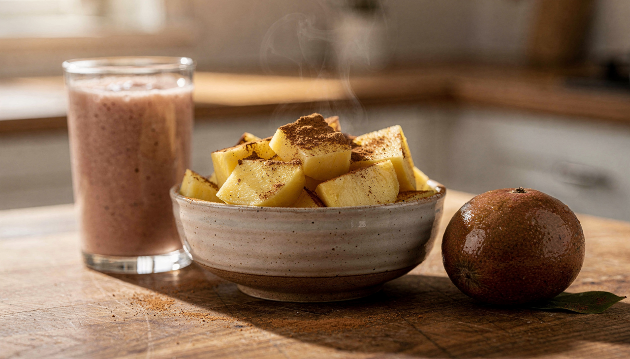 A consistência aveludada do sapoti é resultado de uma combinação única de açúcares naturais e fibras