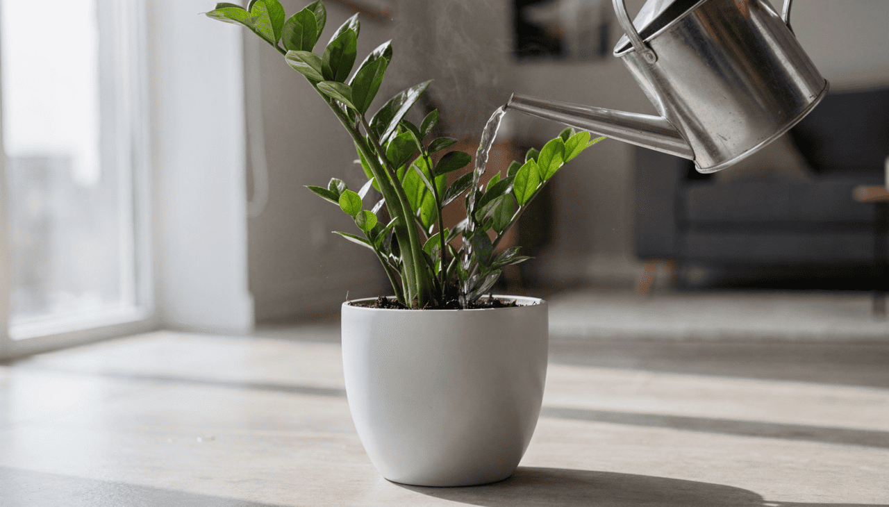 A zamioculca é uma planta que prefere menos a mais