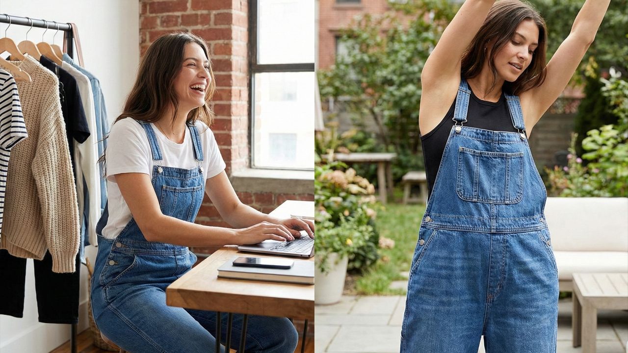 Jardineira jeans une versatilidade e conforto em looks modernos.