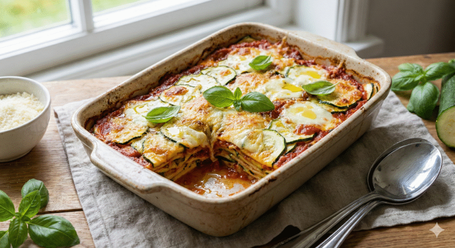 Lasanha de abobrinha é uma opção mais leve e igualmente deliciosa