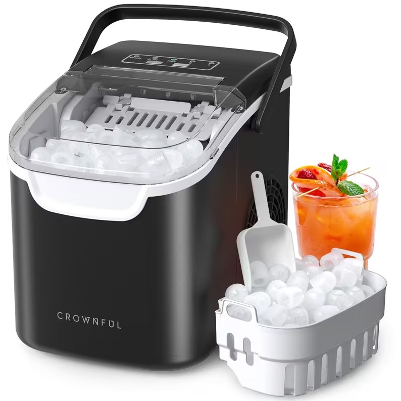 A máquina de gelo portátil com capacidade de armazenar 12kg sai por R$621,54 na Temu