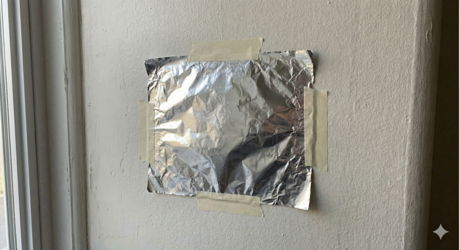 Colocar papel alumínio na parede ajuda a identificar umidade e infiltração